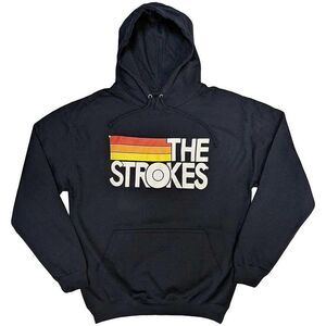 The Strokes Unisex Adult Stripe Logo Hoodie / Navy Blue
